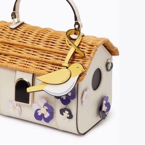 Kate Spade Cream and Brown Birdhouse Crossbody Bag